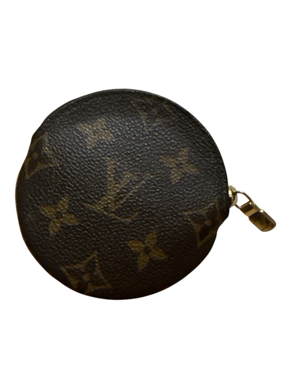 Louis Vuitton Monogram Round Coin Pouch - Brown with Gold Hardware - Picture 4 of 6
